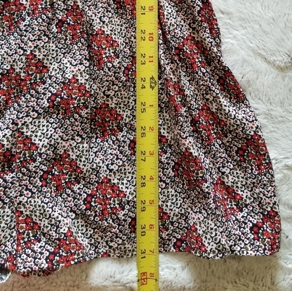 Zara Trafaluc Red Floral Romper Bell Sleeve - Picture 6 of 8